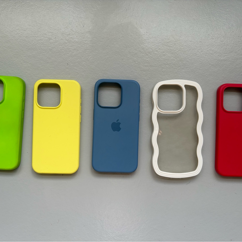 iPhone 15 Pro Phone Case Collection - Green, Yellow, Blue, White, Red